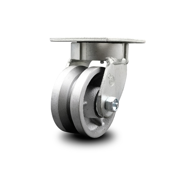 4 Inch Kingpinless V Groove Semi Steel Wheel Swivel Top Plate Caster SCC